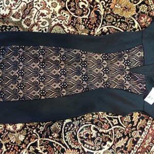 Chic Black Dress with black and nude Lace Detail 8